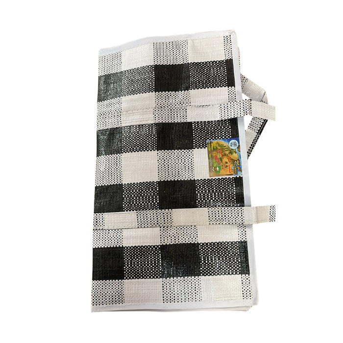 Sac Cabas Tissé Damier Noir & Blanc 45x40cm