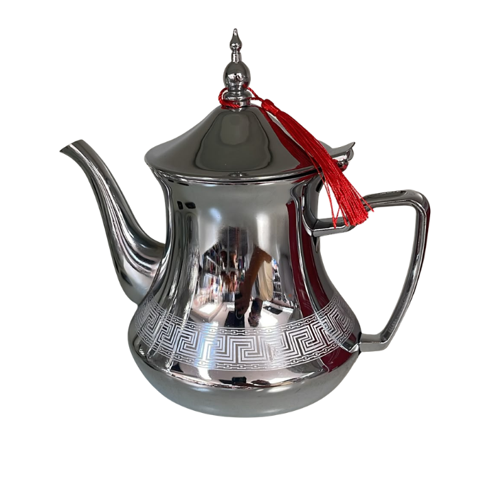 Berrad Marocain Inox Motif Grec avec Pompon 1.2L