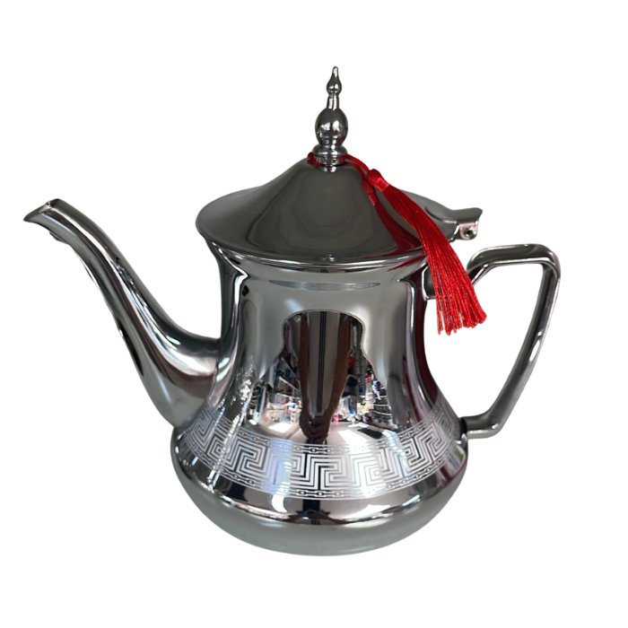 Berrad Marocain Inox Motif Grec avec Pompon Grand Modèle