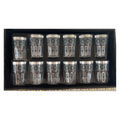 Coffret 12 Verres à Thé Marocains Argentés Motif Géométrique Noir
