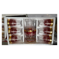 Coffret Carafe et 6 Verres Rouge & Or