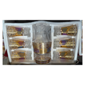 Coffret Carafe et 6 Verres Multicolore & Or