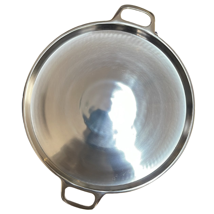 Wok Marmite Inox à Deux Poignées 34 cm