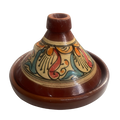 Tajine Artisanal Peint Motif Floral Élégant 39 cm