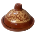 Tajine Artisanal Peint Motif Géométrique 27 cm