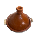 Tajine en Terre Cuite Émaillée avec Cerclage et Poignées Bois 43 cm