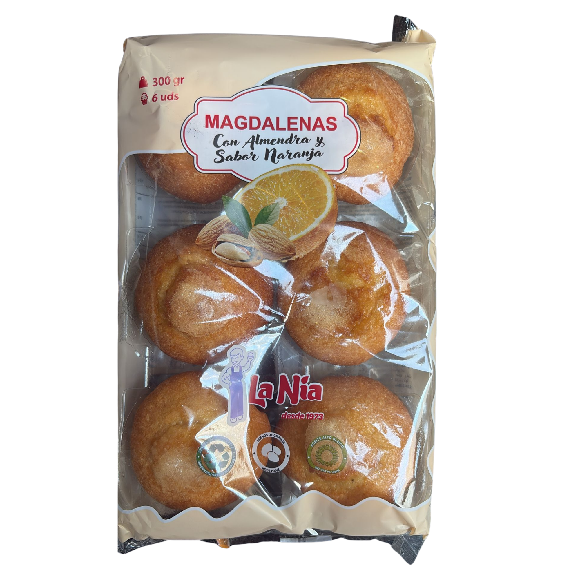 Magdalenas La Nía Amande & Orange (6 pièces)