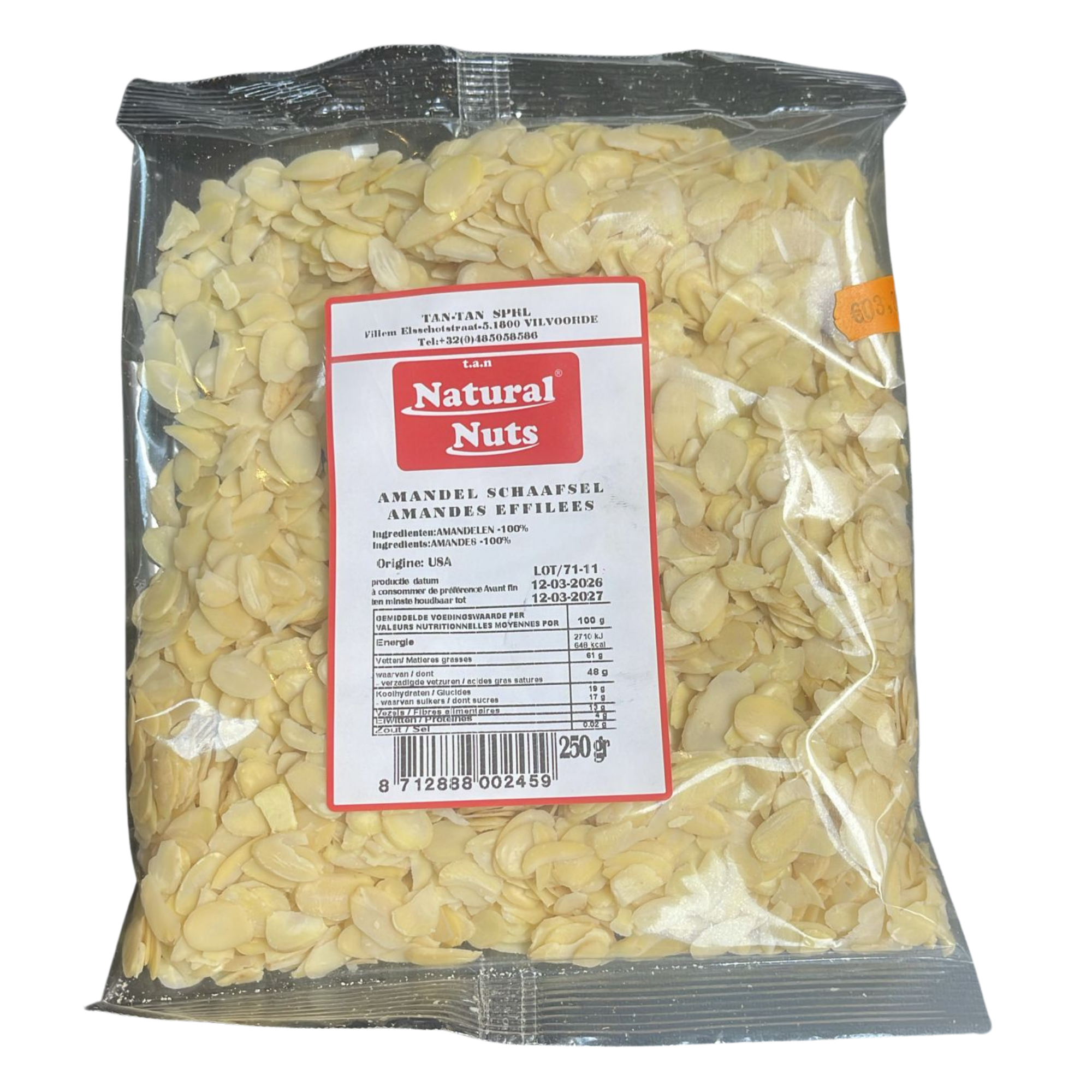 Natural Nuts - Amandes Effilées 250G