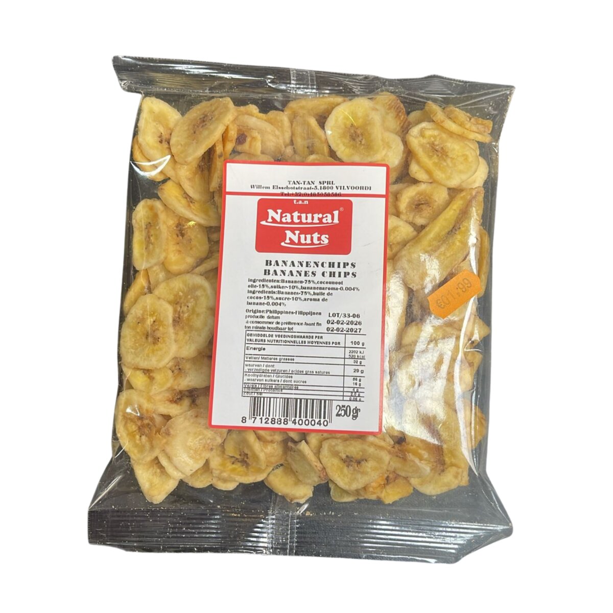Natural Nuts - Chips de Banane 250G