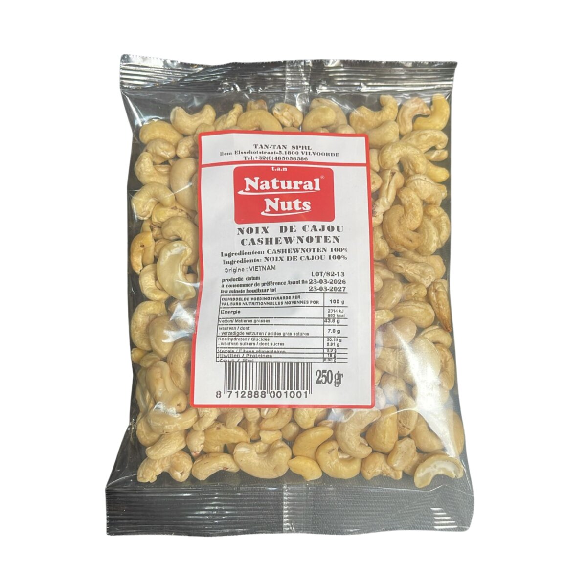 Natural Nuts - Noix de Cajou Nature 250G