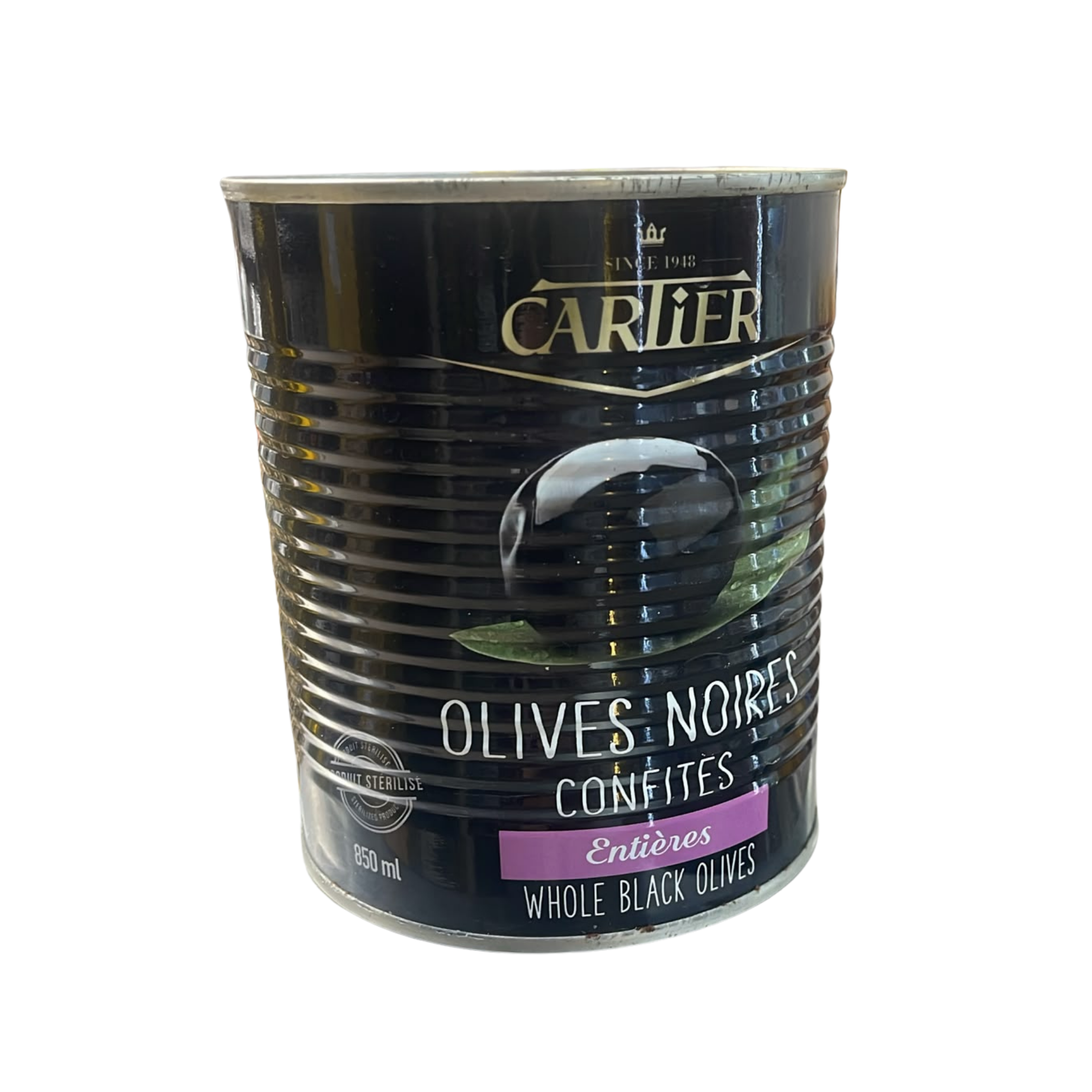 OLIVES NOIRES CONFITES ENTIERES 850ML