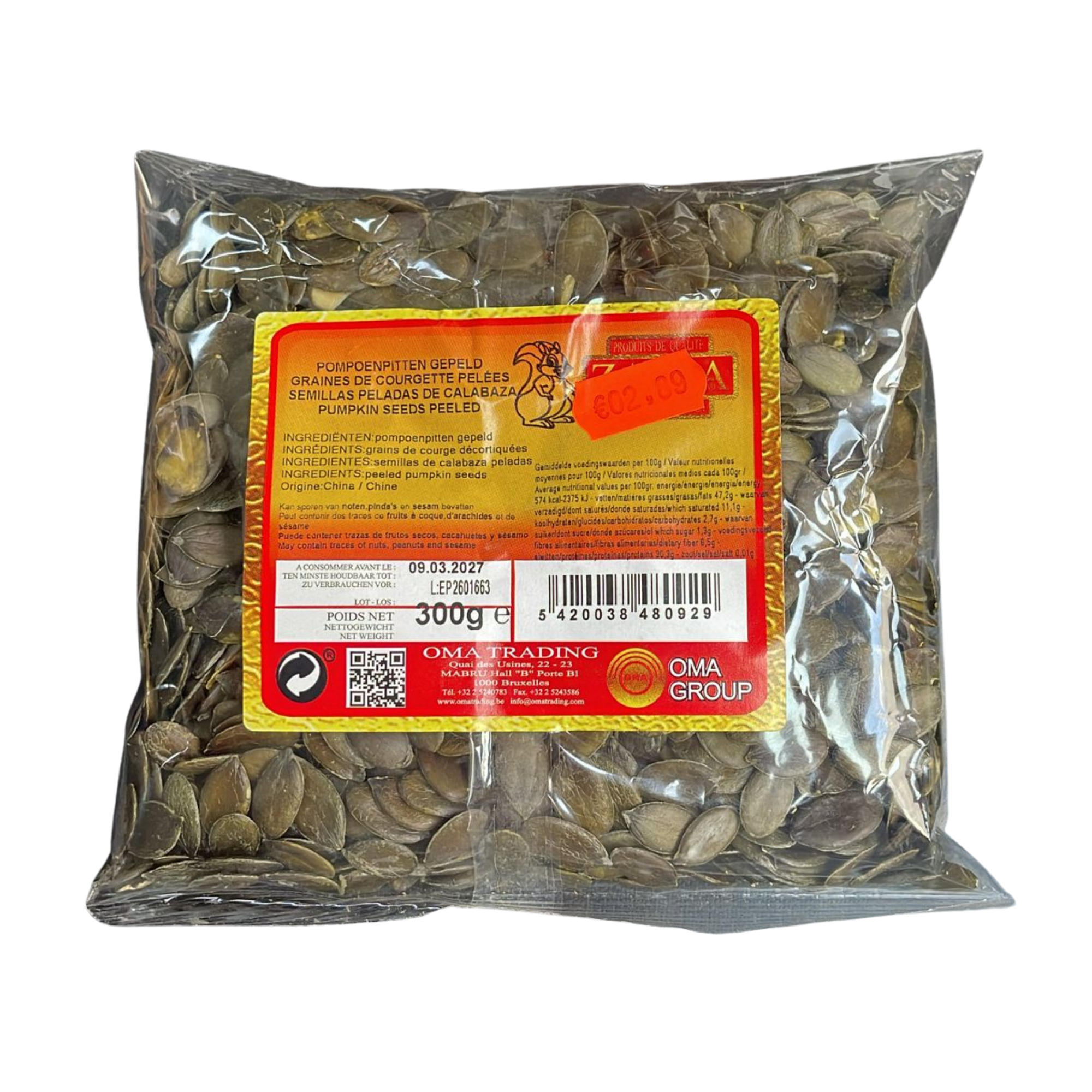 OMA Group - Graines de Courgette Pelées 300G